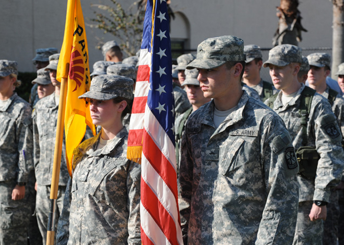 Soldiers with Flags