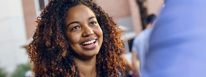 Student smiling