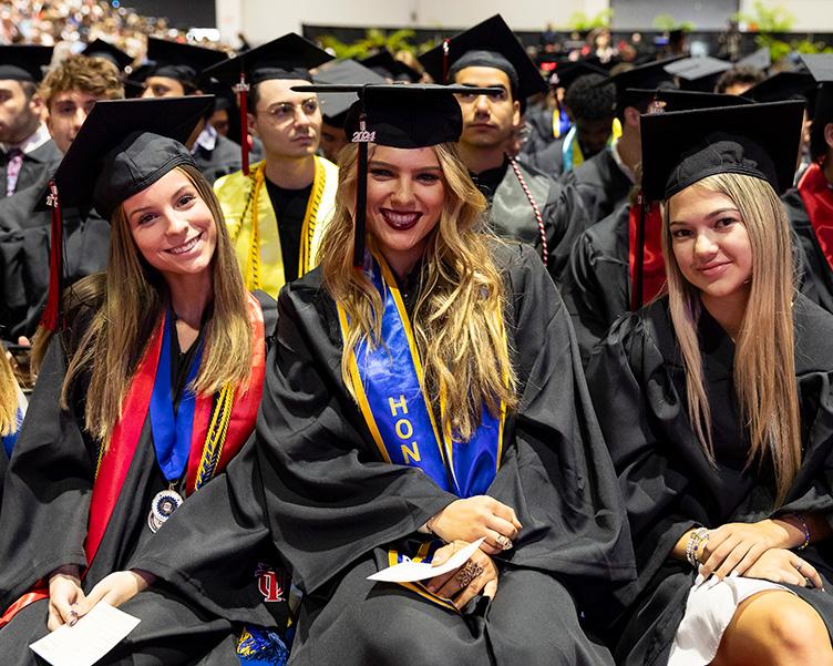 Graduates at commencement