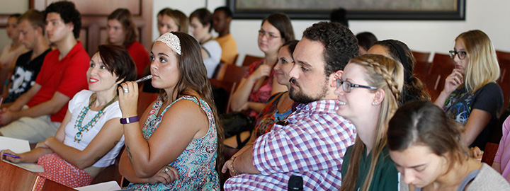 Students watching presentation