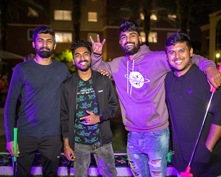 International Students at a Students Productions glow event.