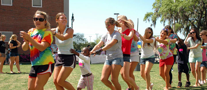 Students at an engagement event