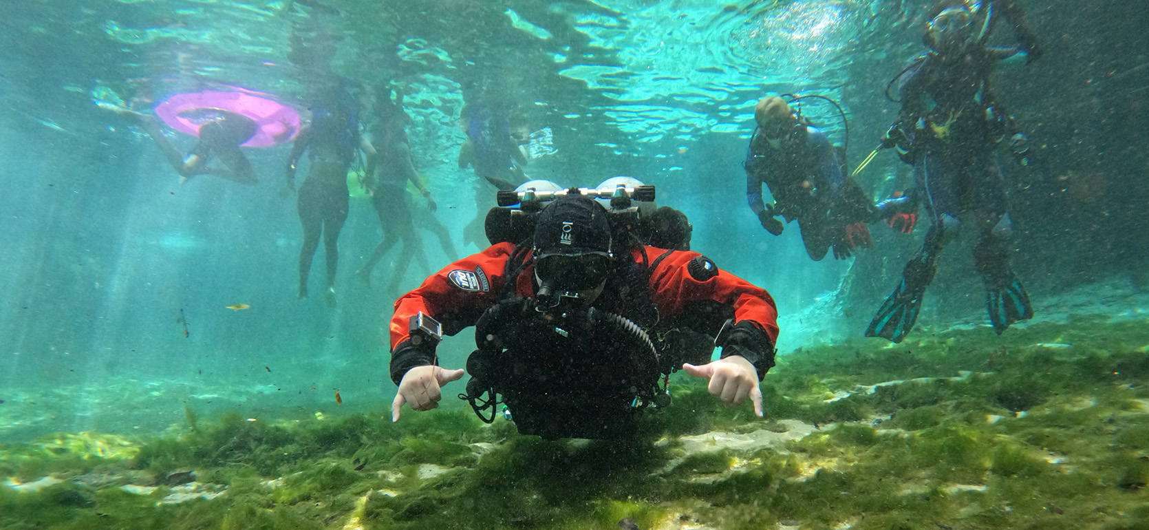 Students scuba diving