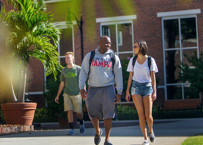 Students walking on campus