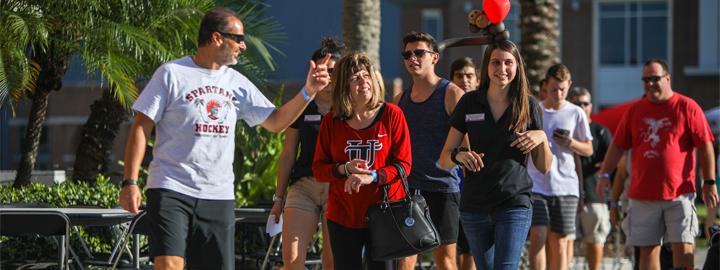 People doing a campus tour