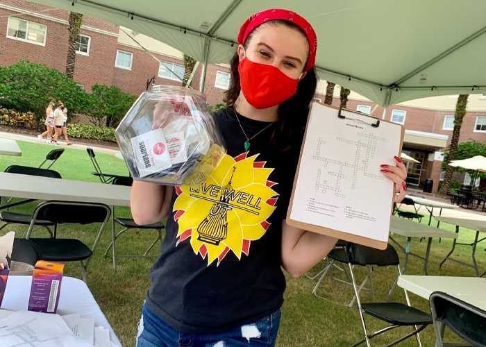 Student at a SASS tabling event 