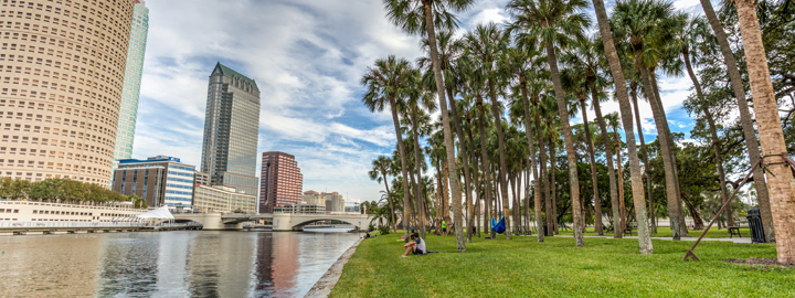 Downtown buildings along the Hillsborough River 