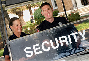 Campus Safety officers patroling