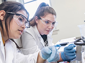 Students in science lab