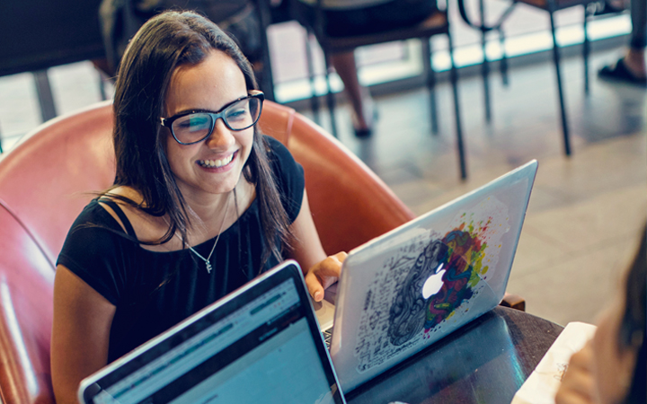 Student with laptop