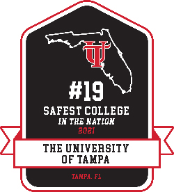 #19 Safest School in the Nation 2021 The University of Tampa Tampa, Florida Badge